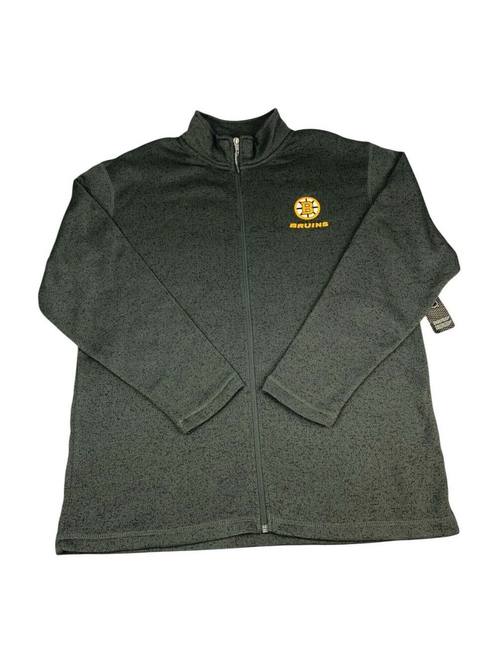 Boston Bruins Men’s Full Zip Fleece Top, Gray, NHL, Size XL, NEW